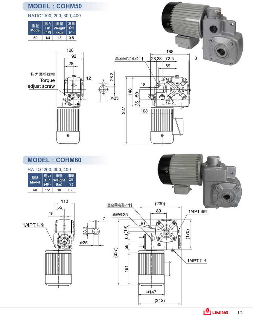 利茗軸上型減速機